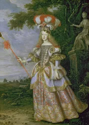 Keizerin Margaretha Theresia (1651-73), 1e vrouw van keizer Leopold I (1640-1705) van Oostenrijk, verkleed als een personage uit La Galatea, een favola op muziek gezet door Antonio Draghi, 1667